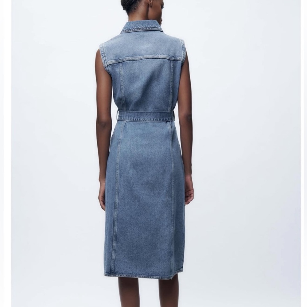 NWT Zara Denim Sleeveless Doro Dress Size Small! - Picture 3 of 11